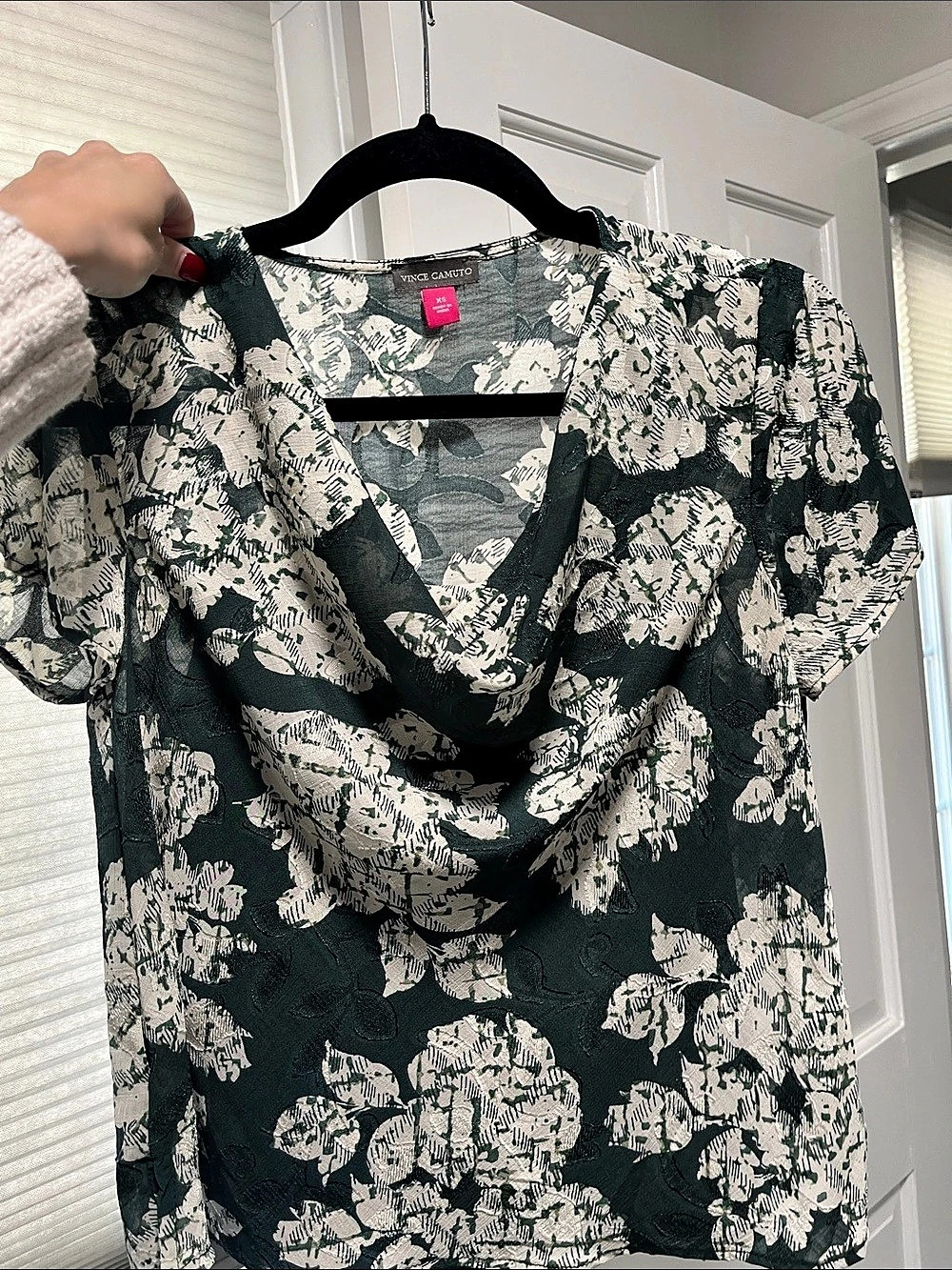 Nordstrom Urban Jungle Floral Blouse in Green & White Size XS NWT